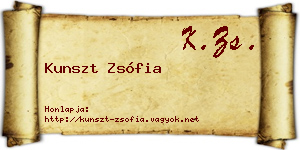 Kunszt Zsófia névjegykártya