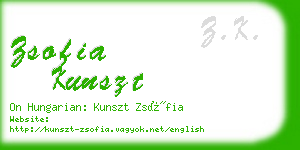 zsofia kunszt business card